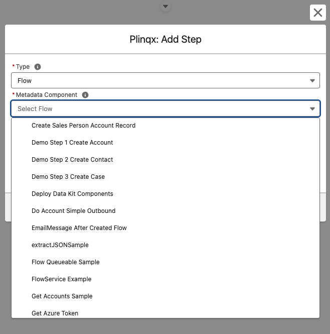 Flow Selection Dropdown